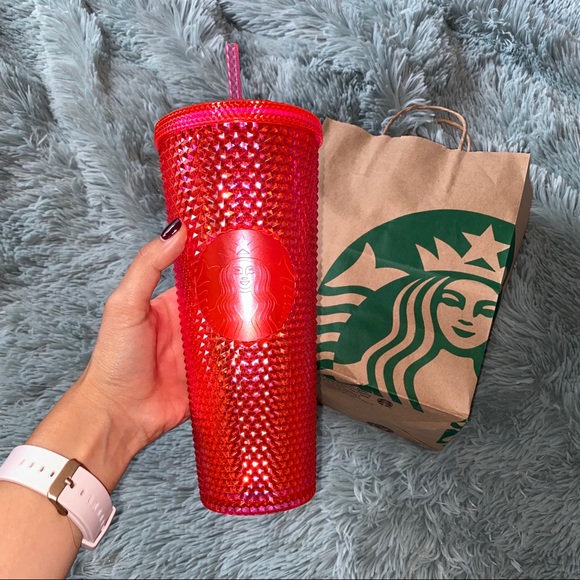 Starbucks Other - 2019 Starbucks Christmas Hot Pink Studded Tumbler